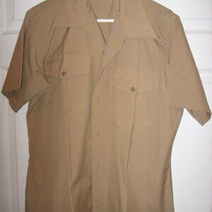 Vintage USMC Service Uniform Short Sleeve Khaki Shirt Men's Medium Great Norther